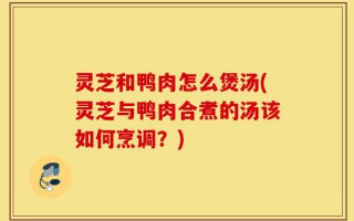 灵芝和鸭肉怎么煲汤(灵芝与鸭肉合煮的汤该如何烹调？)