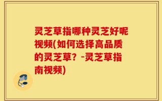灵芝草指哪种灵芝好呢视频(如何选择高品质的灵芝草？-灵芝草指南视频)
