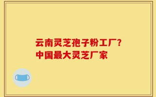 云南灵芝孢子粉工厂？中国最大灵芝厂家