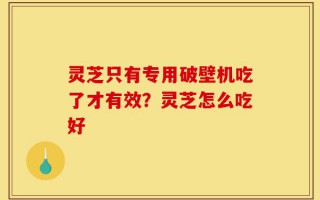 灵芝只有专用破壁机吃了才有效？灵芝怎么吃好