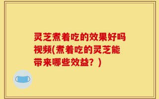 灵芝煮着吃的效果好吗视频(煮着吃的灵芝能带来哪些效益？)