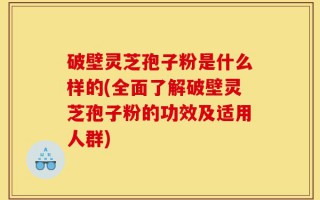 破壁灵芝孢子粉是什么样的(全面了解破壁灵芝孢子粉的功效及适用人群)