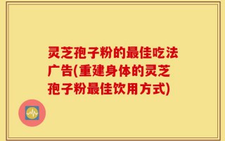 灵芝孢子粉的最佳吃法广告(重建身体的灵芝孢子粉最佳饮用方式)