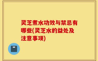 灵芝煮水功效与禁忌有哪些(灵芝水的益处及注意事项)