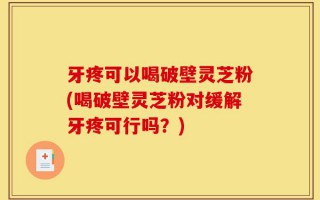 牙疼可以喝破壁灵芝粉(喝破壁灵芝粉对缓解牙疼可行吗？)