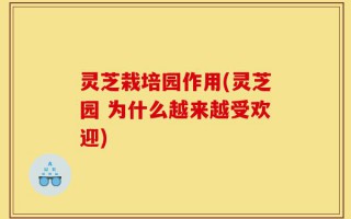 灵芝栽培园作用(灵芝园 为什么越来越受欢迎)