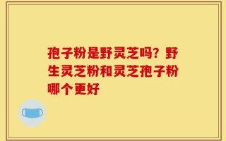 孢子粉是野灵芝吗？野生灵芝粉和灵芝孢子粉哪个更好