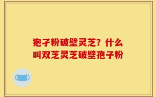 狍孑粉破壁灵芝？什么叫双芝灵芝破壁孢子粉