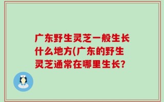 广东野生灵芝一般生长什么地方(广东的野生灵芝通常在哪里生长？