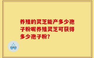 养殖的灵芝能产多少孢子粉呢养殖灵芝可获得多少孢子粉？