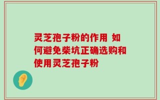 灵芝孢子粉的作用 如何避免柴坑正确选购和使用灵芝孢子粉