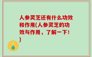 人参灵芝还有什么功效和作用(人参灵芝的功效与作用，了解一下！)