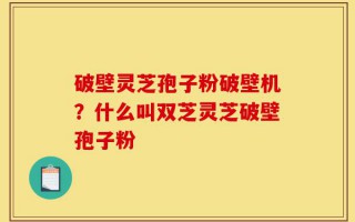 破壁灵芝孢子粉破壁机？什么叫双芝灵芝破壁孢子粉