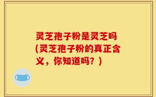 灵芝孢子粉是灵芝吗 (灵芝孢子粉的真正含义，你知道吗？)