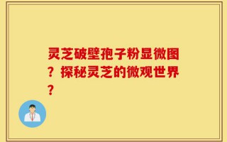 灵芝破壁孢子粉显微图？探秘灵芝的微观世界？