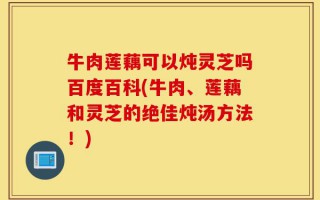 牛肉莲藕可以炖灵芝吗百度百科(牛肉、莲藕和灵芝的绝佳炖汤方法！)