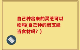 自己种出来的灵芝可以吃吗(自己种的灵芝能当食材吗？)