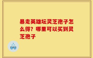 暴走英雄坛灵芝孢子怎么得？哪里可以买到灵芝孢子