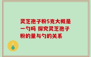 灵芝孢子粉5克大概是一勺吗 探究灵芝孢子粉的量与勺的关系