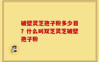 破壁灵芝孢子粉多少目？什么叫双芝灵芝破壁孢子粉