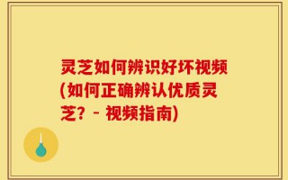灵芝如何辨识好坏视频(如何正确辨认优质灵芝？- 视频指南)