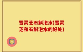 雪灵芝石斛泡水(雪灵芝和石斛泡水的好处)