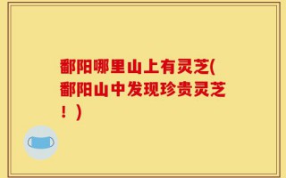 鄱阳哪里山上有灵芝(鄱阳山中发现珍贵灵芝！)