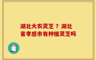 湖北大农灵芝 ？湖北省孝感市有种植灵芝吗