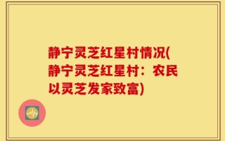 静宁灵芝红星村情况(静宁灵芝红星村：农民以灵芝发家致富)