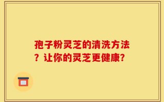 孢子粉灵芝的清洗方法？让你的灵芝更健康？