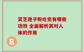 灵芝孢子粉吃完有哪些功效 全面解析其对人体的作用