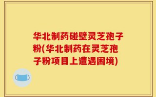 华北制药碰壁灵芝孢子粉(华北制药在灵芝孢子粉项目上遭遇困境)