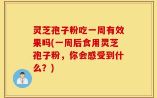 灵芝孢子粉吃一周有效果吗(一周后食用灵芝孢子粉，你会感受到什么？)