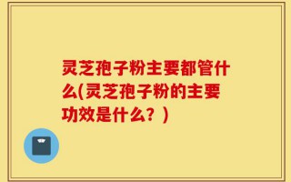 灵芝孢子粉主要都管什么(灵芝孢子粉的主要功效是什么？)