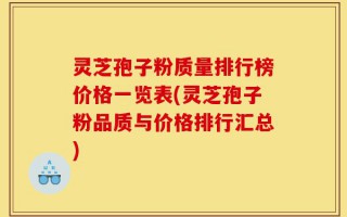 灵芝孢子粉质量排行榜价格一览表(灵芝孢子粉品质与价格排行汇总)