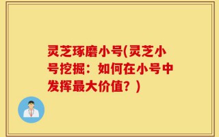 灵芝琢磨小号(灵芝小号挖掘：如何在小号中发挥最大价值？)