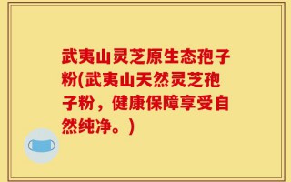 武夷山灵芝原生态孢子粉(武夷山天然灵芝孢子粉，健康保障享受自然纯净。)