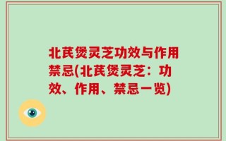 北芪煲灵芝功效与作用禁忌(北芪煲灵芝：功效、作用、禁忌一览)