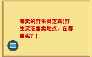 哪卖的野生灵芝真(野生灵芝售卖地点，在哪里买？)
