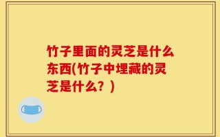 竹子里面的灵芝是什么东西(竹子中埋藏的灵芝是什么？)