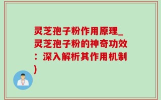 灵芝孢子粉作用原理_灵芝孢子粉的神奇功效：深入解析其作用机制)