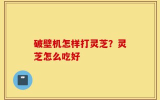 破壁机怎样打灵芝？灵芝怎么吃好