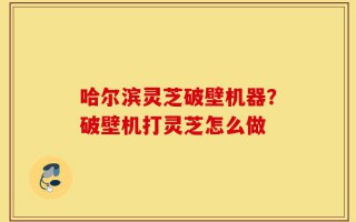 哈尔滨灵芝破壁机器？破壁机打灵芝怎么做