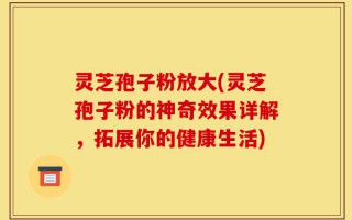 灵芝孢子粉放大(灵芝孢子粉的神奇效果详解，拓展你的健康生活)