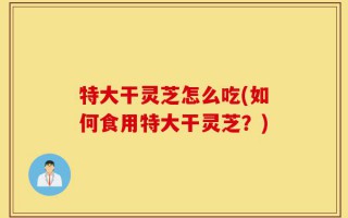 特大干灵芝怎么吃(如何食用特大干灵芝？)