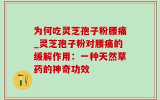 为何吃灵芝孢子粉腰痛_灵芝孢子粉对腰痛的缓解作用：一种天然草药的神奇功效