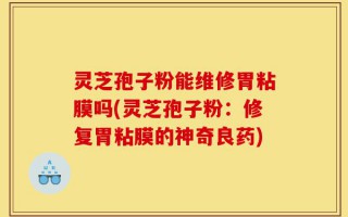 灵芝孢子粉能维修胃粘膜吗(灵芝孢子粉：修复胃粘膜的神奇良药)
