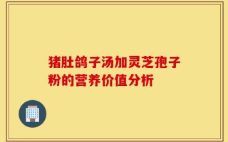 猪肚鸽子汤加灵芝孢子粉的营养价值分析