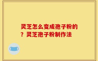 灵芝怎么变成孢子粉的？灵芝孢子粉制作法