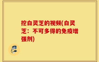 挖白灵芝的视频(白灵芝：不可多得的免疫增强剂)
